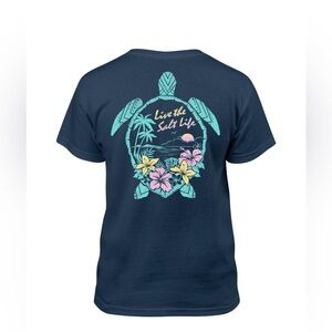 Salt Life Girl’s Navy Turtle Paradise Short-Sleeve T-Shirt NWT